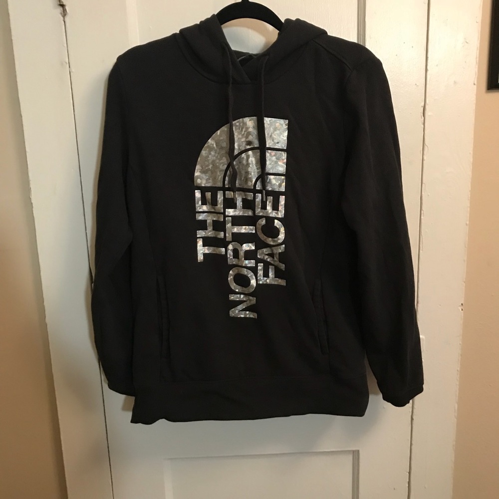The North Face Black & holographic Hoodie